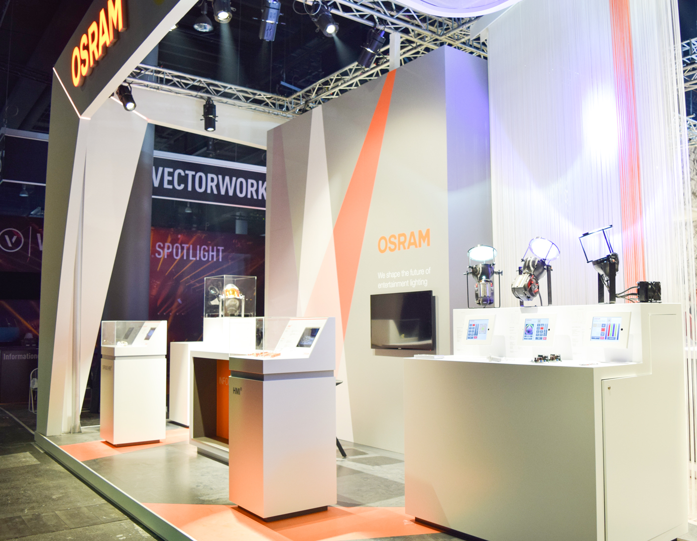 Messebauer Light+Building Messestand Osram in Frankfurt Booth Stand Builder Winkels Interior